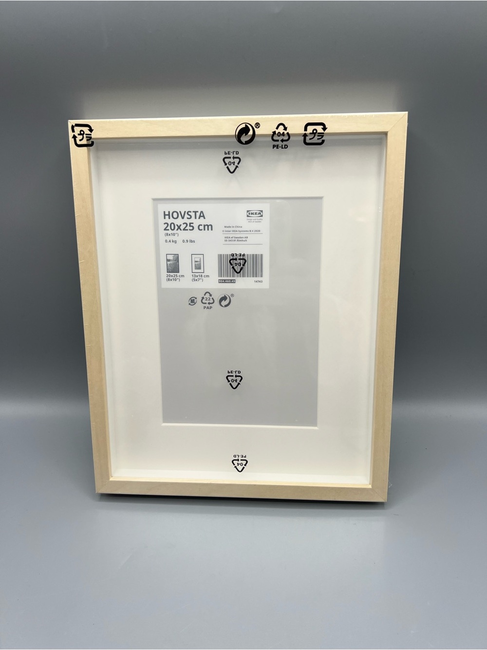 IKEA HOVSTA 8X10 Picture Frame in White and Natural Wood